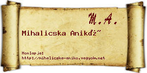 Mihalicska Anikó névjegykártya